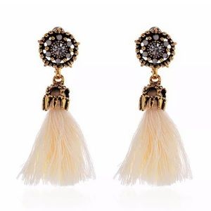 Elegant Crystal Tassel Earrings Long Drop Dangle